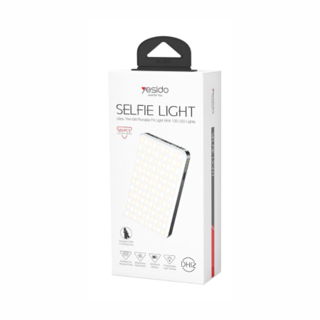 إضاءة سيلفي Yesido LED احترافية للتصوير – موديل DH12